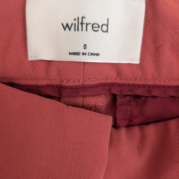 Aritzia Wilfred Womens 0 Pink Crepe Trouser Dress Pants Preppy Academia Classic - Picture 7 of 8